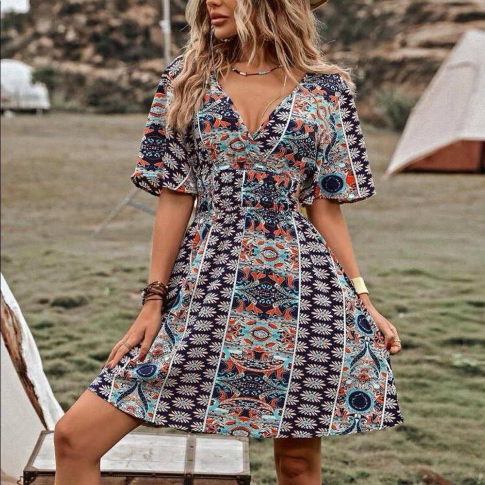 Shein VCAY allover print dress